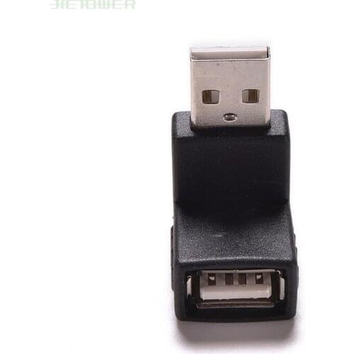 300Pcs/lot Up Right Angle USB 2.0 Adapter Angle 90 Degree USB 2.0 A Male Female Adapter Connecter For Laptop PC