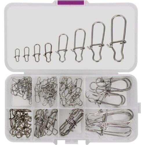 50pcs/lot Nice Fastlock Snap 0#-8# Fishing Barrel Swivel Hooked Safety Snap Pin Connector 12mm-33.5mm Swivel Snap Fishing Tackle