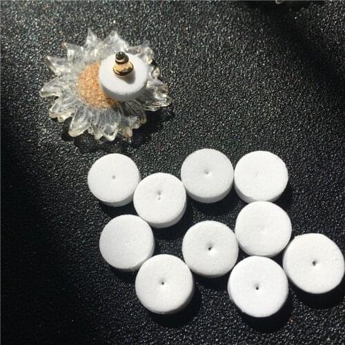 White Foam Ear Stud Protective Pad Shock Absorbing Gasket Earring Accessories Silver Needle Prevents Bending Protective Mats JF5