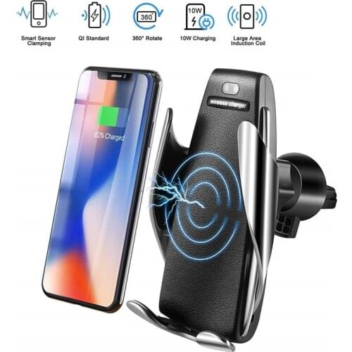 Wireless Car Charger S5 Automatic Clamping fast usb wireless car charger quick charge 3.0 with infrared sensor for iPhone xs max
