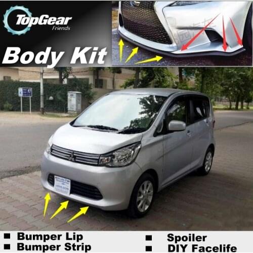 Bumper Lip Deflector Lips For Mitsubishi eK Active / Classy / Custom / Space Custom / Sport / Wagon Front Spoiler Skirt / Strip