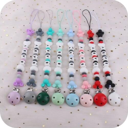 Baby Pacifier Clip Chain Personalized Name Newborn Baby Dummy Holder for Infant Nipple Chain