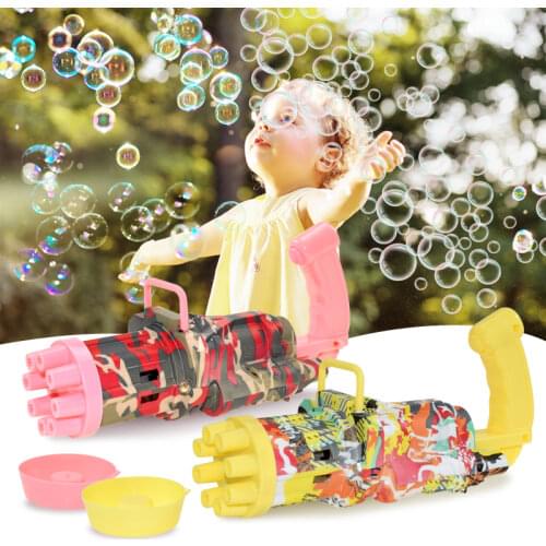 Kids Toys Automatic Gatling Bubble Gun Toys Outdoor Toys Bubble Machine Electric Magic Bubble Bath Toys Wedding Toys Kids Gift