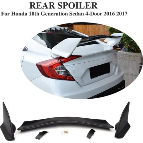 For Honda Hatchback Civic 2016 2017 lip Spoiler ABS Plastic Unpainted Primer Color Car Tail Wing Decoration Rear Trunk Spoiler