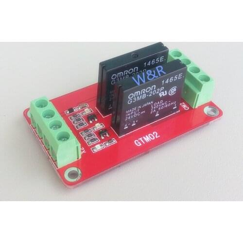 2-way Solid State Relay Module 5V/12V/24V High Level Trigger Expansion Board with Fuse