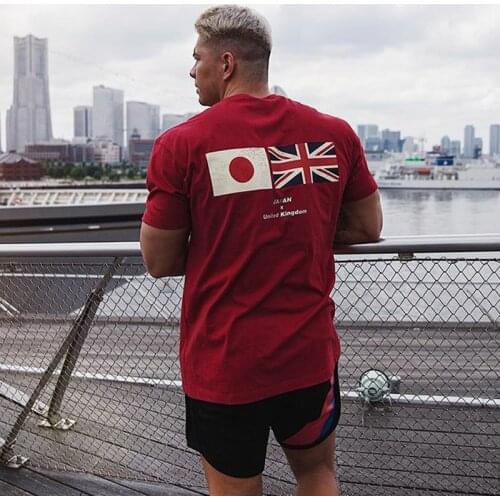 New Brand Clothing Fitness Running T Shirt Men O-Neck T-Shirt Cotton Bodybuilding Sport Shirts Tops Gym Men T Shirt