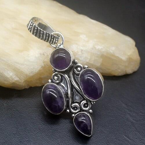 Gemstonefactory Jewelry Big Promotion 925 Silver Fashion Unique Purple Charoite Women Ladies Mom Gifts Necklace Pendant 0356