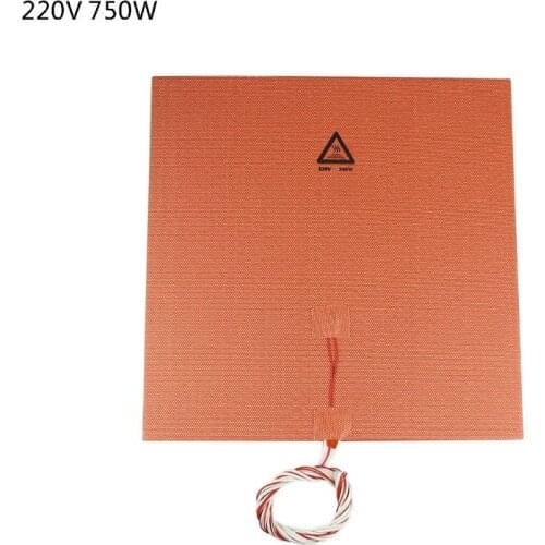 300*300mm 220V 750W Silicone Rubber Heating Pad For 3D Printer Heating Bed
