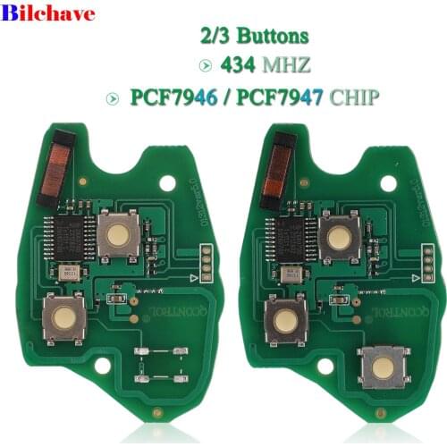Bilchave 2/3 Buttons PCF7946/PCF797 Chip Remote Car Key Circuit Board For Renault Clio Scenic Kangoo Megane