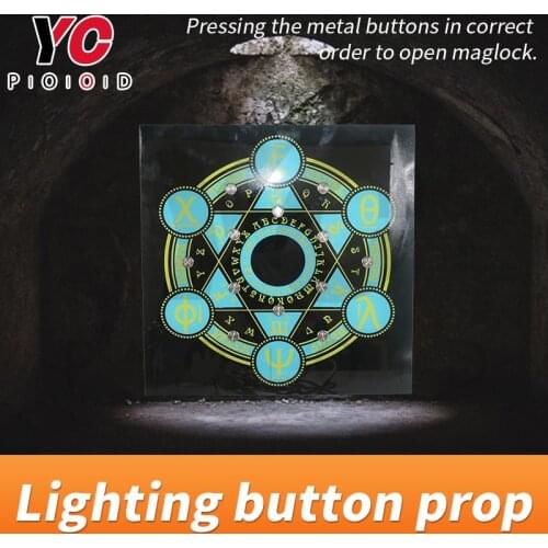 Escape room lighting button prop heptagram prop pressing the button in correct order to open maglock room escape devices