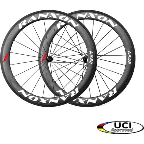 Ranxon UCI Approved Road Bike Racing team Bicycle wheelset straight pull Hub 60mm Depth Profile Clincher Carbon wheels