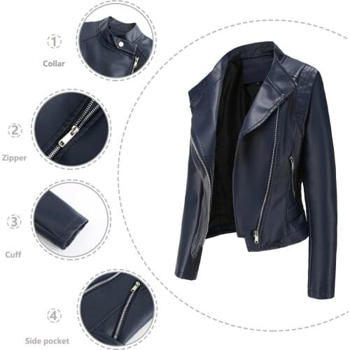 Gothic Punk Jackets Coat Womens Leather Jackets Faux Motorcycle Coat Short Lightweight Pleather Crop Coat Harajuku Outwear