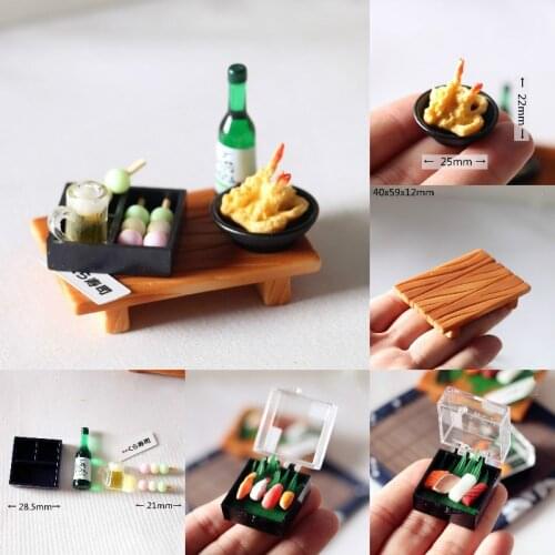 Cute Mini Miniature Dollhouse Janpanese Sushi Food For Doll House Kawaii Kitchen Accessorie Toy