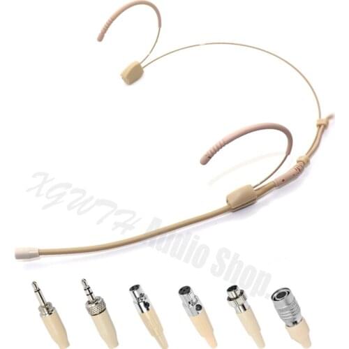 Mini Head Wearing Wired Headset Microphone Condenser Mic for Shure Sennheiser Wireless Karaoke Mic Beltpack Transmitter System