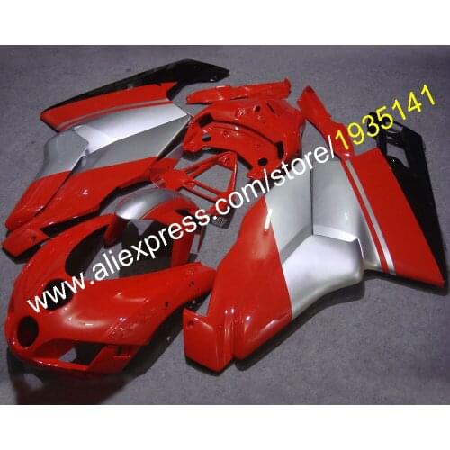 Motorbike Cowling For Ducati 999 749R 2005 2006 Ducati 749s 999R 05 06 Red Silver Fairing Fittings (Injection molding)