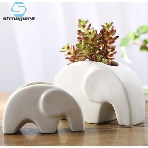 Strongwell Cartoon Animal Flower Pots Ceramic Miniature Model Home Gardening Decoration Accessories Succulent Flowerpots Planter