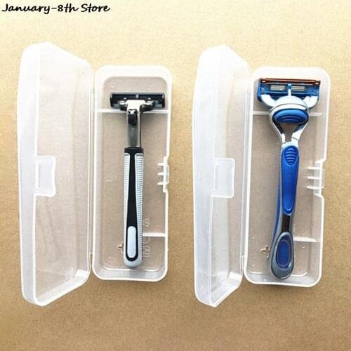 Mens Shaver Storage Box Transparent Plastic Razor Blades Holder Portable Travel Razor Case High Quality Shaving Box Containers