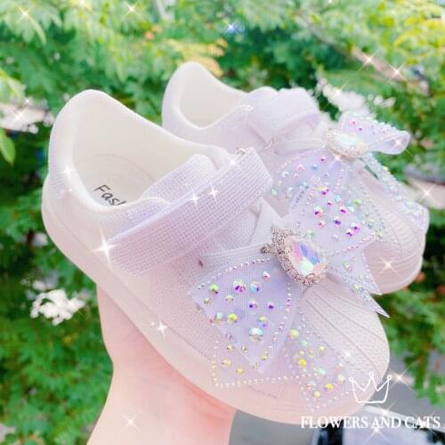 2021 new girls summer white shoes princess shoes girl sneakers breathable casual shoes thin white sports shoes