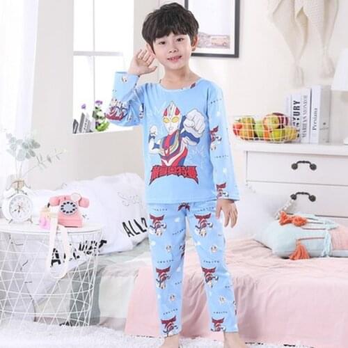 Wholesale 2020 Children Pajamas Set Kid Baby Girl Boy Cartoon Casual Clothing Cute Long Sleeve Children Sleepwear Pajamas Sets