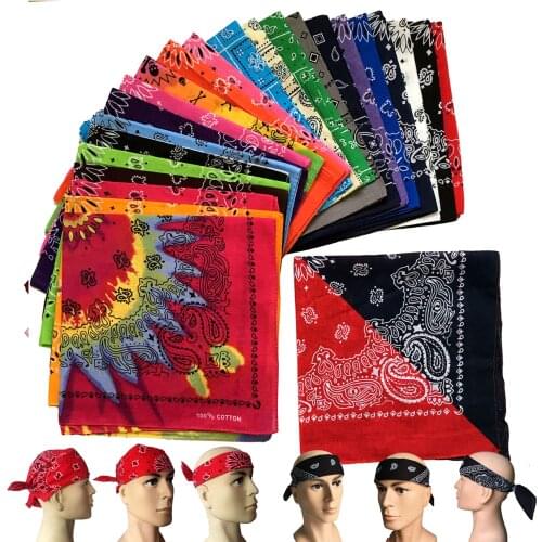 New Cotton Unisex Hip Hop Black Red Bandana Fashion Paisley Headwear Hair Band Neck Scarf Square Scarves Handkerchief