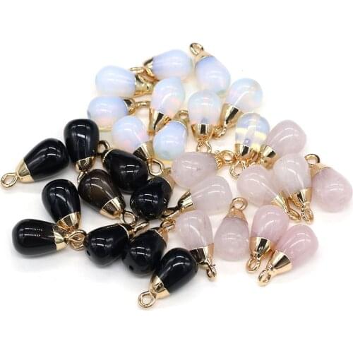 Natural Stone Pendants Exquisite Waterdrop Shape Crystal Agates Opal Charms for Jewelry Making Necklace Bracelet Gift