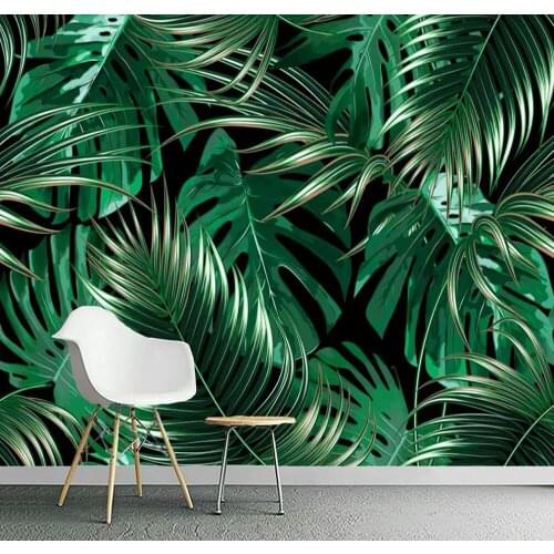 Custom mural wallpaper 3D European tropical rainforest plant banana leaf living room wall decoration painting