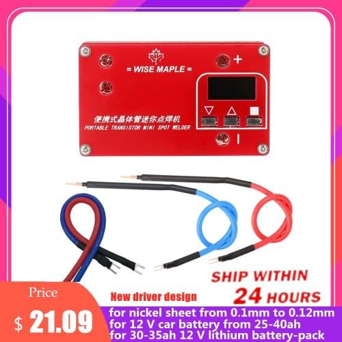 Portable Transistor Mini Lithium Battery Spot Welding Machine 3 Working Modes Adjustable Suitable for 0.1-0.12mm Nickel Sheet