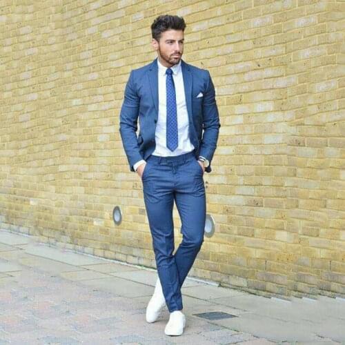 Casual Blue Jacket Suits Men 2019 Latest Design Business Blazer trajes hombre Man Outfits Costume Homme Slim Fit Terno Masculino