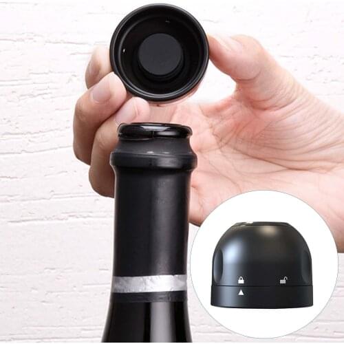 Wine Bottle Stopper Food Grade Bar Tool Mini Seal Black Champagne Stopper for Home Fresh Keeper Bar Tools Bottle Cover