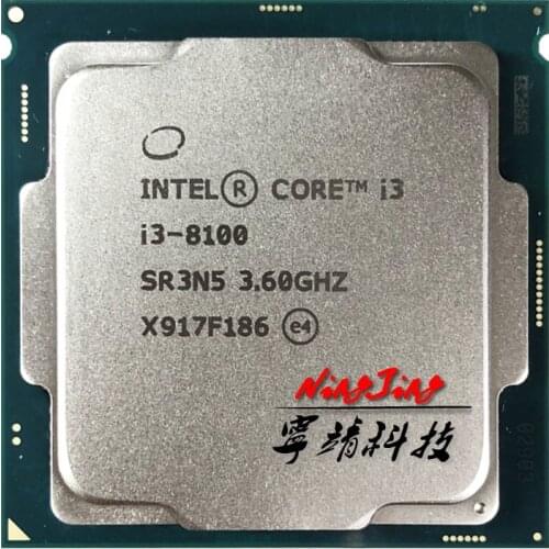 Intel Core i3-8100 i3 8100 3.6 GHz Quad-Core Quad-Thread CPU Processor 6M 85W LGA 1151