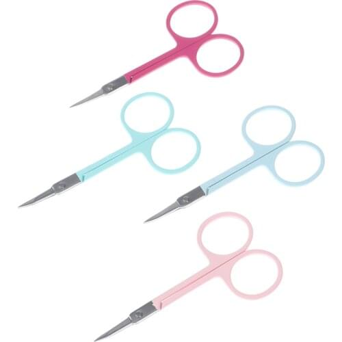 Professional Nail Scissor Manicure For Nails Eyebrow Nose Eyelash Cuticle Scissors Curved Pedicure Makeup Tools