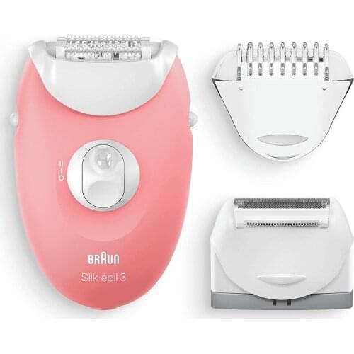 Braun 3440 Silk-Epil 3 Wired Dry Use Epilator, 2 Additional Headdress White Shaving & hair removal, wax melter, laser epilator