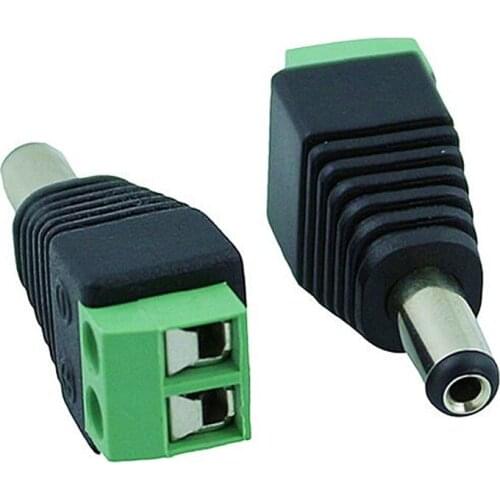 DC Power Connector 5.5x2.1mm for CCTV Security Camera, Male and Female DC Power Jack Adapter Socket