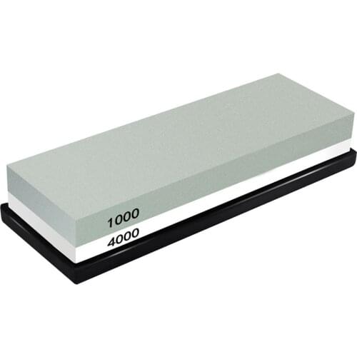 Whetstone Sharpening Stone 1000/4000 Grit - Knife Sharpener Stone - Waterstone Rubber Stone Holder Included