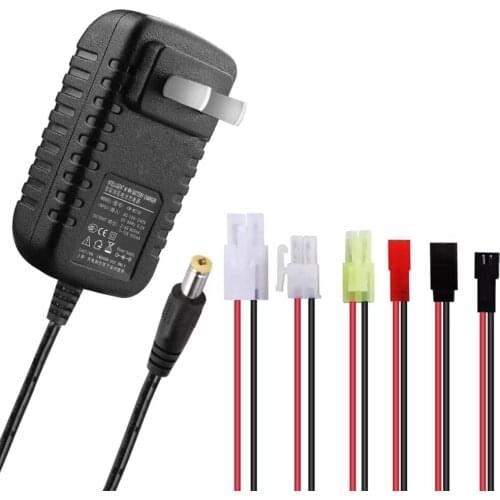 Universal 2-10S NiMH NiCd Battery Charger 500-800mA Charging Current 6 Converter Plugs for RC Hobbies RC Battery Charger