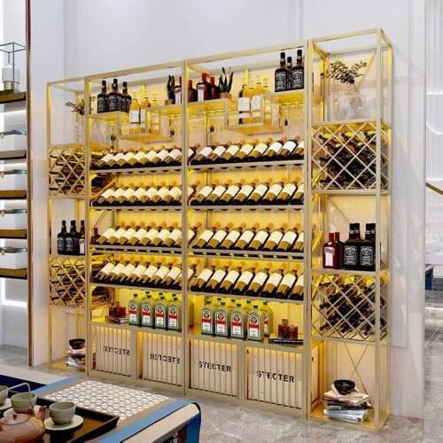 Stainless steel wine cabinet wine rack villa home refrigerated wine cabinet custom wine kiln winery display rack SUS 304