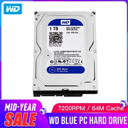 1TB WD Blue 3.5 SATA 6 GB/s HDD sata internal hard disk 64M 7200PPM drive desktop hdd for PC WD10EZEX