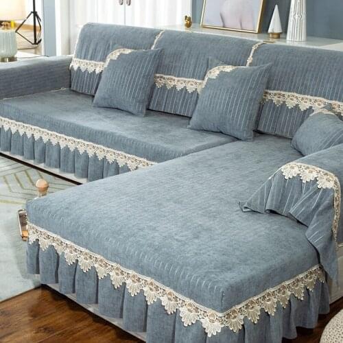 Four Seasons Universal Sofa Cover Chenille Non-slip Cushion Towel Furniture Protective Cover Corner Longue Sofa Chaise Covers