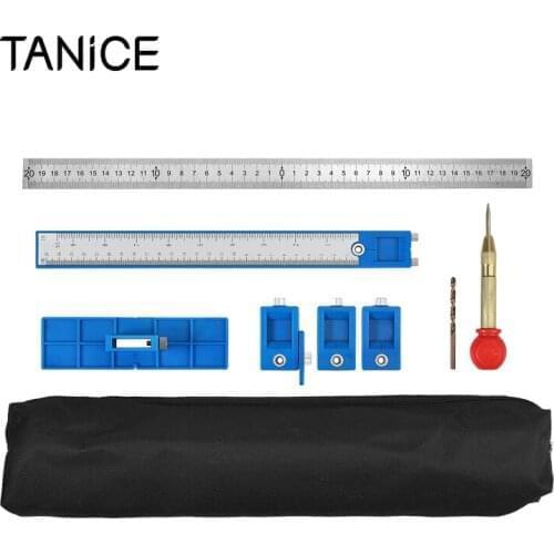 TANiCE High Quality Cabinet Hardware Handle And Knob Fixture-With Punch Locator Drill Guide Drawer Pull Wood Drill Tool Set