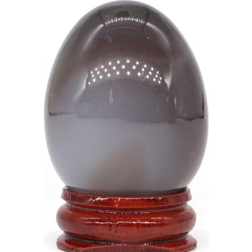 34*44MM Grey Agate Egg Natural Gemstone Crystal Mineral Healing Ball Home decoration accessory Kegel Massage Yoni Egg