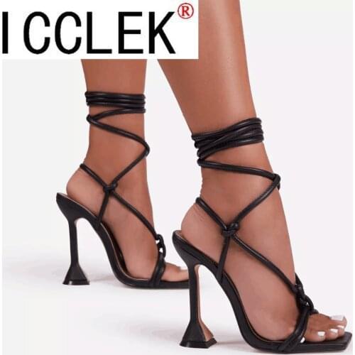 Women Summer Ankle Strap Sandals Ladies Thin High Heels Party Dress Shoes Female Fashion Sexy Sandal Woman Square Toe Shoe 2021