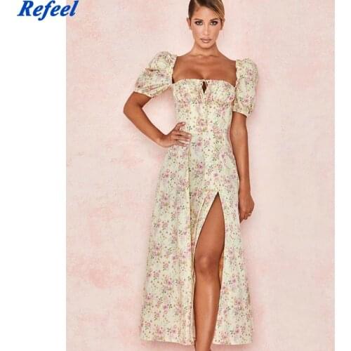 Spring summer women midi dress cotton casual chic floral print short sleeve holiday dresses female vestidos