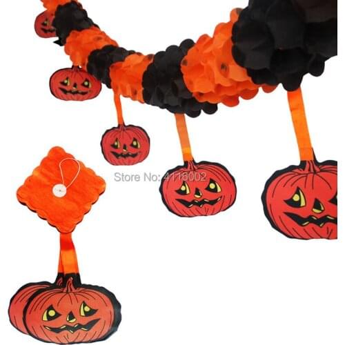 100sets 3M Halloween Pumpkin Scary Paper Garlands Bunting Home Banner Hanging Paper Room Outdoor DIY Party Decoration