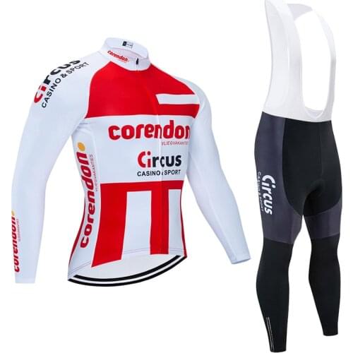 2020 Corendon Circus Mens Cycling Jerseys Long Sleeve Bike Shirts Winter Fleece Cycling Clothing Mountain Bike jacket Maillot