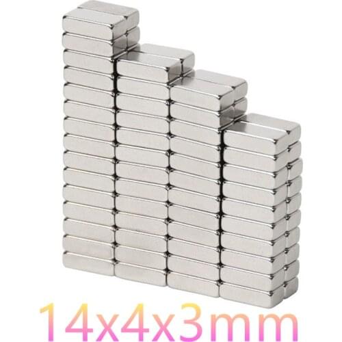 5/20/50/100PCS 14x4x3mm Super Strong Block Magnet Powerful Neodymium Magnets N35 Rectangular Imanes De Neodimio Permanent