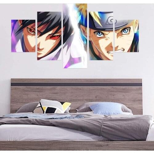 5 Piece Wall Art Canvas Anime Manga Ninja Figure Modular Pictures And Posters Modern Home Decor Bedroom Decoration Paintings
