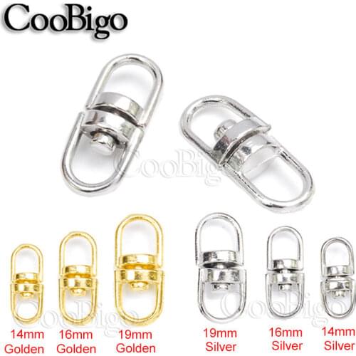 50pcs Silver Metal Swivel Hook Clasp Key Chains Keyrings Connectors For Lanyards Paracord Handbag Bag Parts Size 14/16/19mm Pick