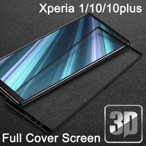 9H 3D Tempered Glass LCD for Xperia 10 Plus Curved Full Screen Protectors Film Cover for Sony Xperia 1 Guard Protective Film