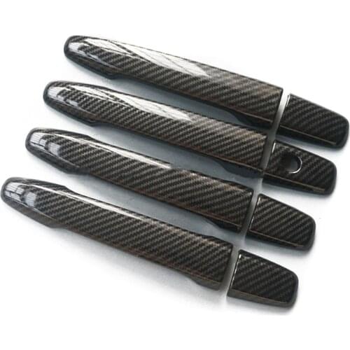 For Mitsubishi Lancer EX Evolution X 08-17 4pcs Carbon Style Door Handle Cover Auto Accessories Styling Mayitr