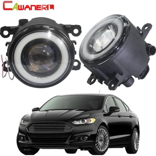 Cawanerl For Ford Fusion Mondeo Car LED Fog Light COB Angel Eye DRL Daytime Running Lamp H11 12V 2013 2014 2015 2016
